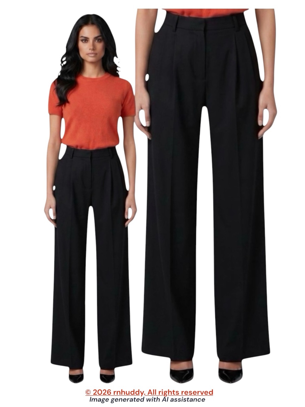 Banana Republic size 8 petite black wide leg pleated flannel pant